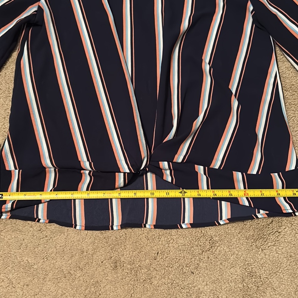 Pink Republic Navy Blue Front Knot Shirt Size M - Picture 10 of 13